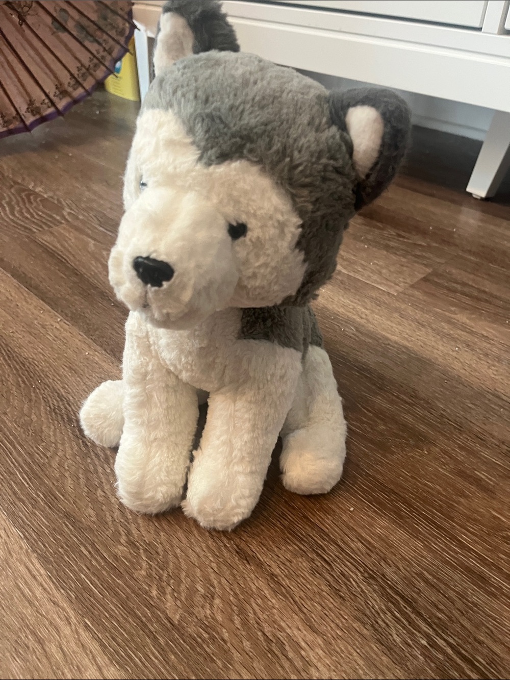 FAO Schwarz Gray & White Plush Husky